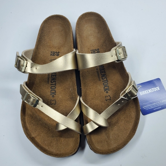 Birkenstock Shoes - Birkenstock Metallic Gold Mayari Sandals